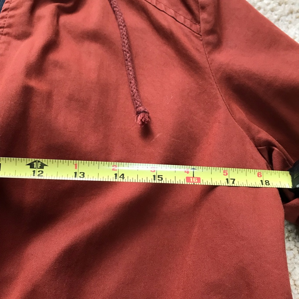F21 Burnt Sienna Red-Brown Hooded Longline Utility Jacket - M - Picture 7 of 13